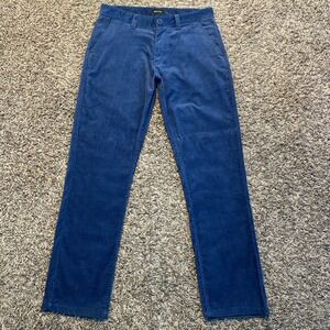 Brixton Choice Corduroy Pants Mens 30/30 Blue Regular Fit Straight Leg Skater